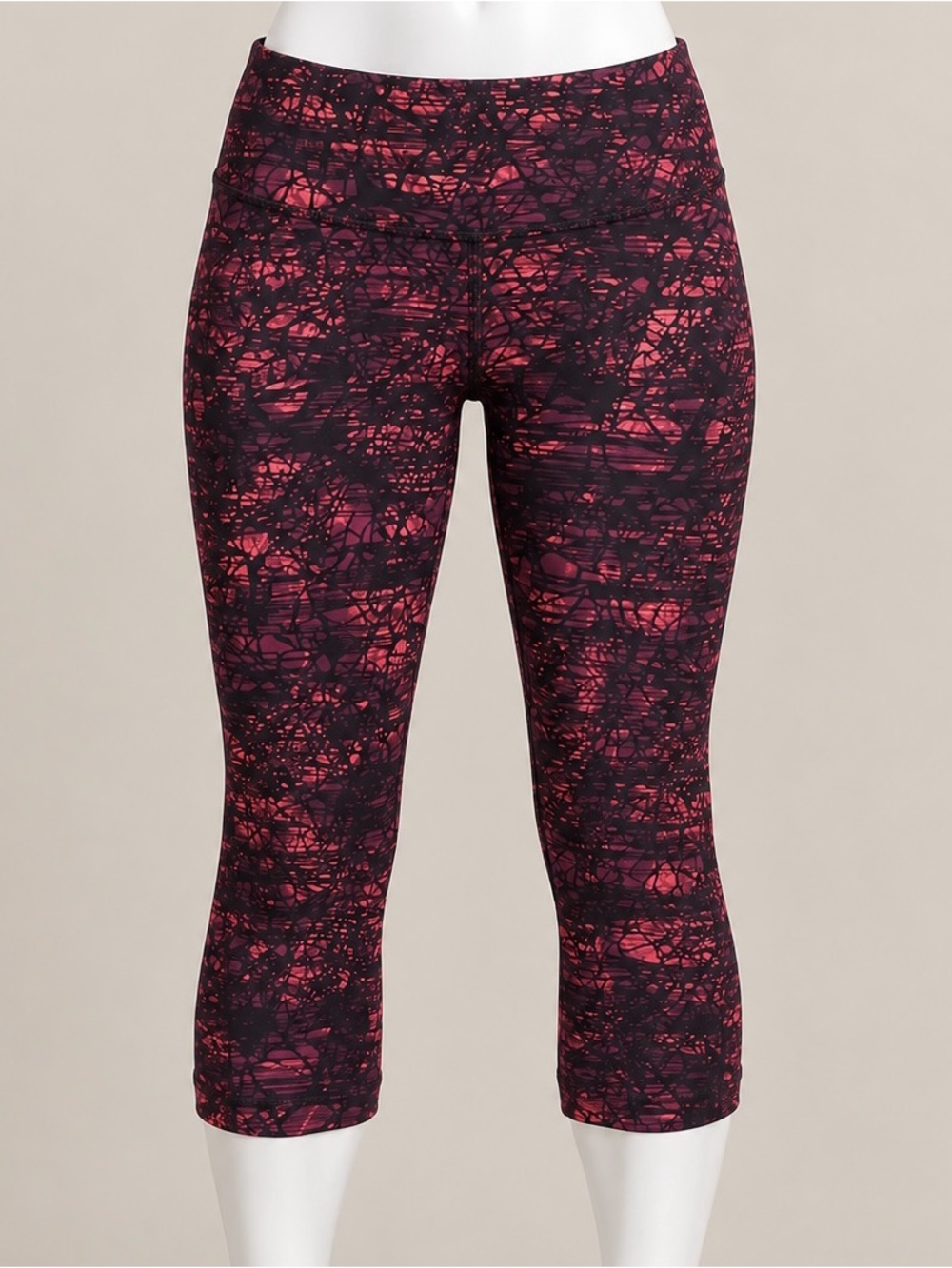 Old Navy Black,Magneta,Orange Abstract Cropped Leggings-Sz XL
